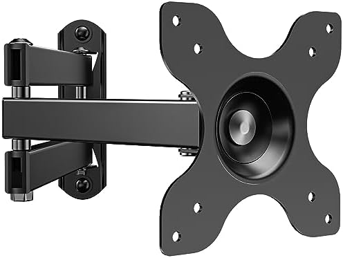 WALI TV Wall Mount, Swivel Tilt Rotate Full Motion TV Mount with Articulating 15" Extension Arm for Most 13-32 Inch LED LCD Flat Curved Screen TVs & Monitors, Mounting Holes up to 100x100mm, Black