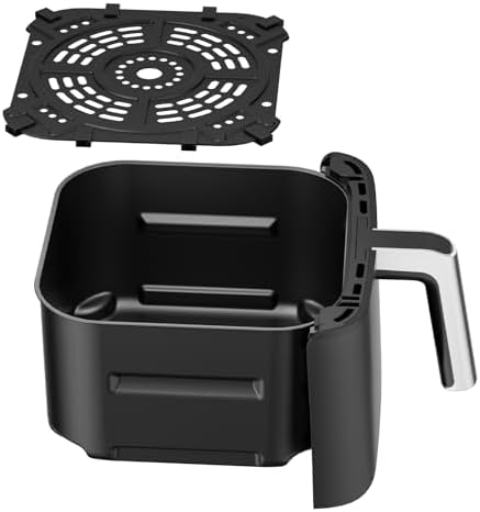 Air Fryer Basket Replacement Basket and Tray for Ninja AF161, Air Fryer Accessories for Ninja AF150 and AF161, Non-Stick Air Fryer Basket with Cover for Ninja AF150 and AF161, Dishwasher-Safe Basket