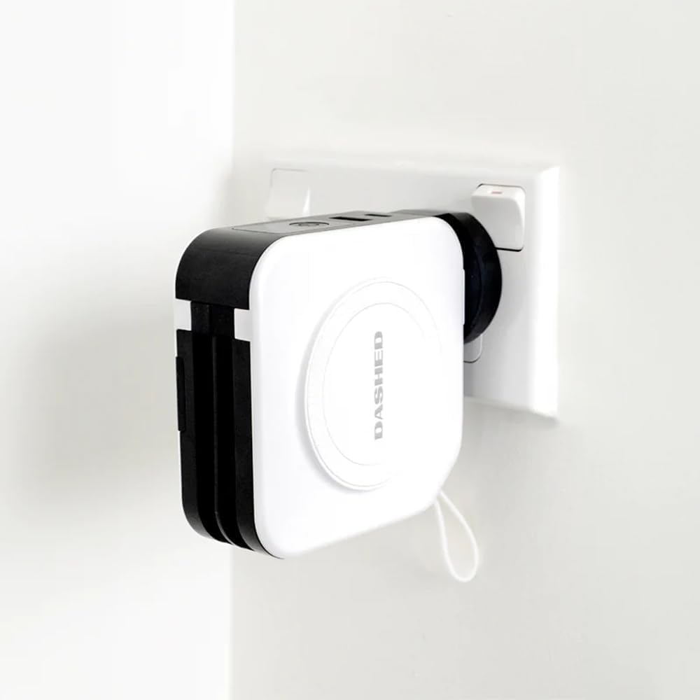 Travelpod 5-in-1 Travel Charger Power Bank - Global Compatibility, Wireless Charging, 10,000mAh - iPhone, AirPods, iPad, Watches, Samsung, Android - Includes 4 Universal Adapters (Black)