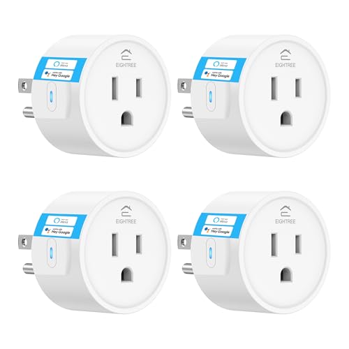 EIGHTREE Smart Plug Alexa, Smart Outlet, Works with Alexa, Google Home and SmartThings, WiFi Smart Plugs with APP Remote Control and Timer Function, 2.4GHz Wi-Fi Only, Prise Intelligente, 4Packs