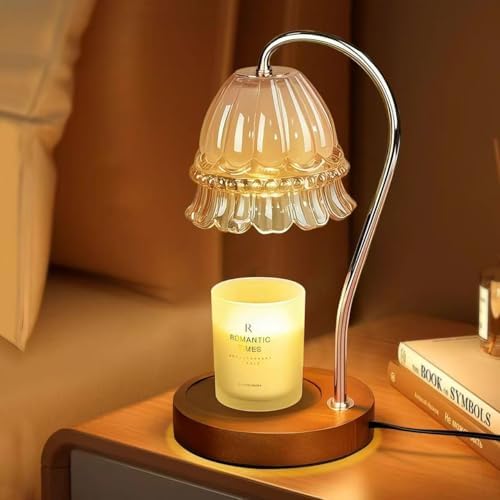 GEEZO Fragrance Candle Warmer Lamp,Electric Candle Warmer with Timer & Dimmer, Mom Christmas Birthday Gifts for Women, House Warming Gifts New Home Bedroom Decor