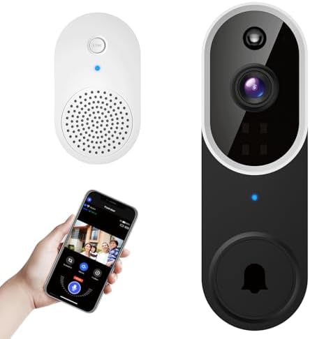 Occuwave 1080P Video Doorbell Camera Wireless with Chime Ringer, Cloud Storage, Live Image, 2-Way Audio, Night Vision, 2.4Ghz WiFi, Indoor Surveillance, Real-Time Alert (Brown+Black)