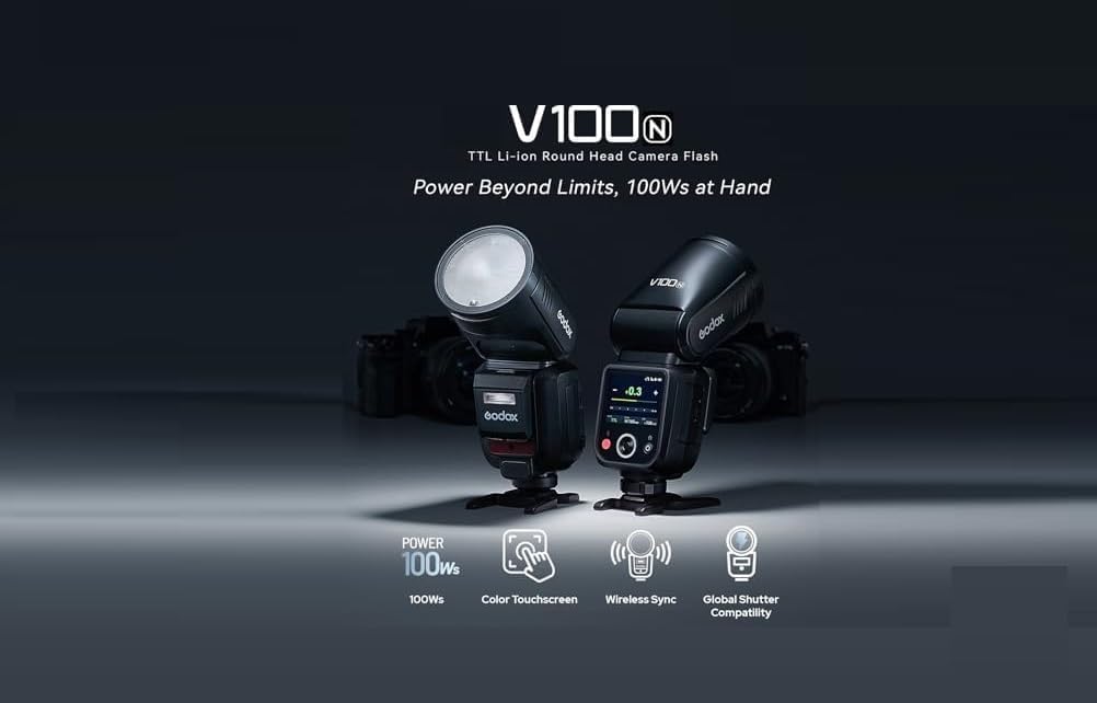 Godox V1S Professional Camera Flash Speedlite TTL Speedlight Round Head Wireless 2.4G Fresnel Zoom Compatible with Sony a7RII a7R a58 a99 ILCE6000L a7RIII a7R3 a9 a77II a77 a350 Camera for Photography