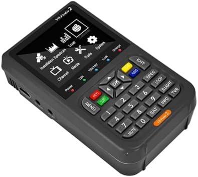 V8 Finder2 Satellite Signal Detector FTA DVB-S/S2/S2X Digital Signal Receiver LCD HD Screen for Adjusting Satellite TV for Dish Network Directv(FD2 Black Bag Charge)