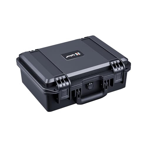 Lykus HC-3810 Waterproof Hard Case with Customizable Foam Insert, Interior Size 38x28x13.5cm, Suitable for Camera, Lens, Drone, mic, Flashlight, Telescope, Action cam, Electronics, Tools, and More
