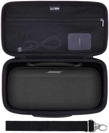 LTGEM Case Compatible with Bose SoundLink Max Portable Bluetooth Speakers with Shoulder Strap, Black(Case Only)