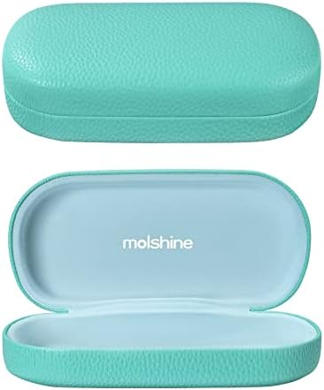 molshine Hard Shell Leather Sunglasses Case,Classic Large Glasses Case for Women Men,Sunglass Eyeglasses