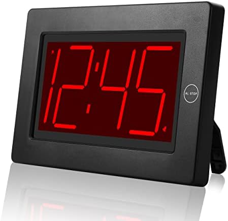Wall Clock, Digital Clock, 8" Extra Large Display, 3" Big LED Number, Battery Operated, Adjustable Brightness, Clock for Bedroom, for Desk, Wall Mounted