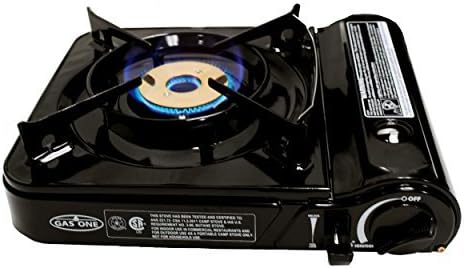 GAS ONE GS-3800DF Brass Head Burner with Dual Spiral Flame 11,000 BTU Portable Gas Stove with Heavy Duty Clear Carrying Case, CSA Approved