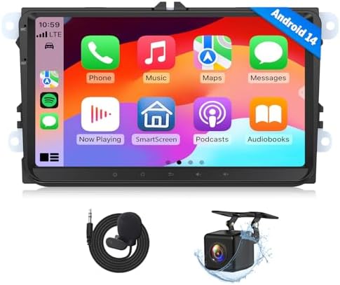 Eonon Android 14 Radio for VW Volkswagen Jetta 2006-2015, Golf MK6 MK5, Tiguan 2008-2016, Passat 2005-2014, 3GB+32GB, CarPlay/Android Auto, Built-in DSP, 9'' IPS, Bluetooth 5.4-VWX7 (Upgraded VWA13)