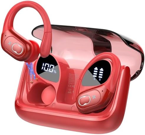 STECEi Wireless Earbuds 75hrs Bluetooth 5.4 Headphone Sport, Bluetooth Earbuds HiFi Stereo Over Ear Bud with Earhooks, ENC Noise Cancelling Mic, IP7 Waterproof Wireless Earphone for Workout/Running