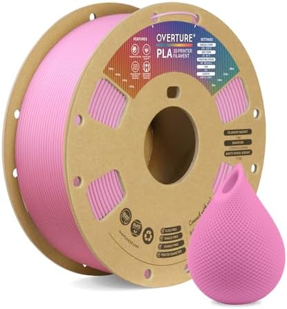 OVERTURE PLA Filament 1.75mm PLA 3D Printer Filament, 1kg Cardboard Spool (2.2lbs), Dimensional Accuracy +/- 0.02mm, Fit Most FDM Printer (Black 1-Pack)