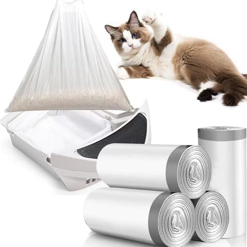 Niserelesa 160 Count Cat Litter Box Liners with Drawstring, Compatible with Litter Box Robot 3 & 4, Cat Litter Bag Replacement, Self-Cleaning Cat Litter Trash Bags, 10-12 Gallons (160 Count)