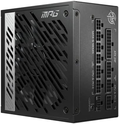 MSI MPG A1250GS PCIE5, 80 Plus Gold Full Modular 1250W Power Supply, 12V-2x6 Cable, ATX 3.1 & PCIE 5.1 Ready