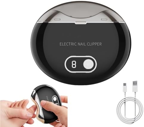 Electric Nail Clipper, 3 Speeds-USB Rechargeable Automatic Nail Clipper with LCD Digital Display, Safety Fingernail Clippers, Gift for Kids-Seniors and Adult