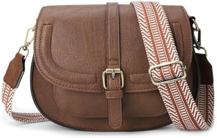 Crossbody Bags for Women Small Over the Shoulder Saddle Purses and Boho Cross body Handbags,Vegan Leather