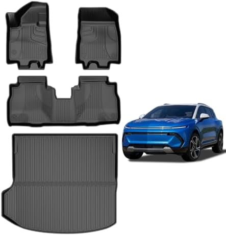 AOMSAZTO Floor Mats & Trunk Mat for 2024 2025 Chevy Equinox EV (Non Fuel),TPE All Weather Protection 2 Rows Car Floor Liners with Cargo Liner for Chevrolet Equinox EV (Non Fuel)