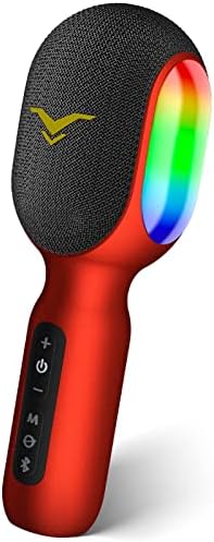 Wireless Bluetooth Karaoke Microphone, 5-in-1 Portable Handheld Mic Speaker with Dynamic RGB Lights, Mini Karaoke Machine for Car Travel Home Party, Music Recording, Duet Singing, Gift for Kids Adults