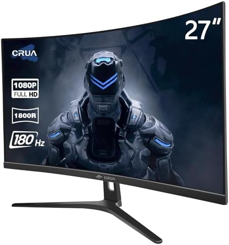 CRUA 34 Inch Curved Gaming Monitor 144HZ, White 21:9 Ultra Wide PC Monitor 1500R WQHD 3440X1440P 120% sRGB Computer Display/VA Panel/PIP& PBP/HDMI2.0 & DP1.4/Tilt Adjustment/Wall Mountable