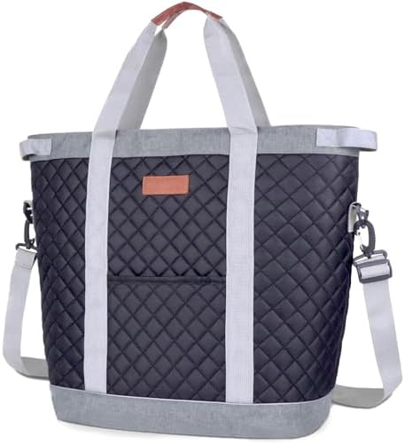 INSMEER Extra Large Tote Cooler Bags - 45 Cans/35L, Collapsible Soft Side Cooler with Shoulder Strap, Leakproof/Waterproof/Insulated/Reusable Grocery Bag for Beach, Camping, Travel, Grocery Shopping