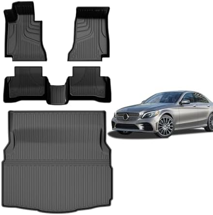 AOMSAZTO Floor Mats & Trunk Mat for 2024 2025 Chevy Equinox EV (Non Fuel),TPE All Weather Protection 2 Rows Car Floor Liners with Cargo Liner for Chevrolet Equinox EV (Non Fuel)