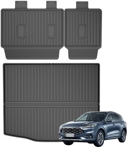 AOMSAZTO Floor Mats & Trunk Mat for 2024 2025 Chevy Equinox EV (Non Fuel),TPE All Weather Protection 2 Rows Car Floor Liners with Cargo Liner for Chevrolet Equinox EV (Non Fuel)