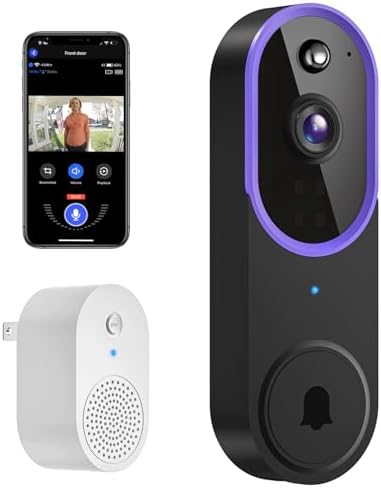 Occuwave 1080P Video Doorbell Camera Wireless with Chime Ringer, Cloud Storage, Live Image, 2-Way Audio, Night Vision, 2.4Ghz WiFi, Indoor Surveillance, Real-Time Alert (Brown+Black)
