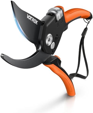 VOTREK Pruning Shears - 8.5" Heavy Duty Bypass Pruners for Gardening with Built-in Spring & SK5 Steel Blades - Ergonomic Adjustable Handle for All Hand Sizes, Garden Clipper Plant Scissors for Branch