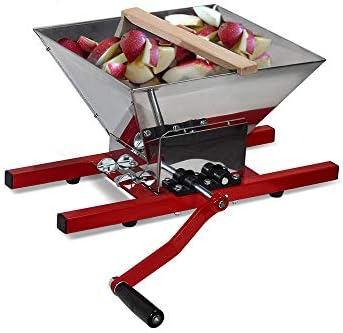 SQUEEZE master Fruit Apple Wine Classic Crusher -7 Litre/1.8Gallon Manual Grinder- Large Stainless Steel-Red
