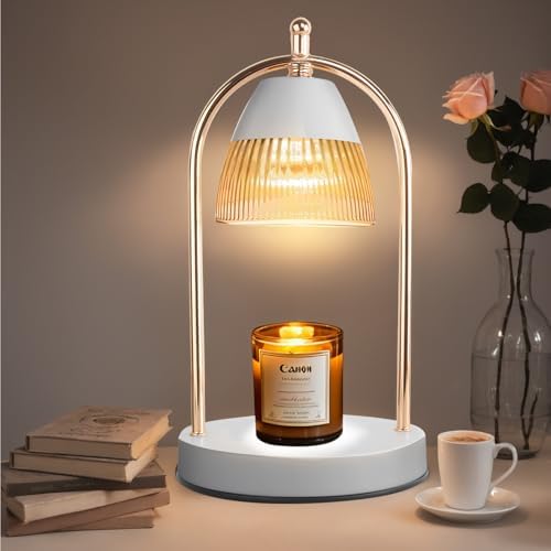 GEEZO Fragrance Candle Warmer Lamp,Electric Candle Warmer with Timer & Dimmer, Mom Christmas Birthday Gifts for Women, House Warming Gifts New Home Bedroom Decor