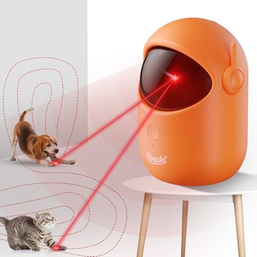 KOACKL Cat Toys for Indoor Cats, Cat Laser Pointer Toy, Rechargeable Automatic Cat Toy with Timer & Speed Modes, Ideal Interactive for Cats Dogs Training and Exercise