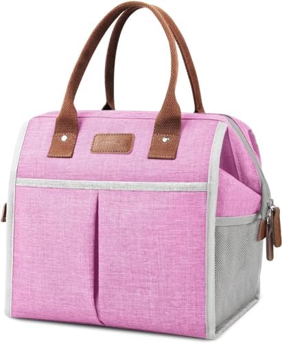 Lunch Bag for Women & Men, Insulated Lunch Box Cooler Tote Bags, Adult Reusable Lunch Boxes with Water Resistant for Work, Travel and Picnic (Grey)