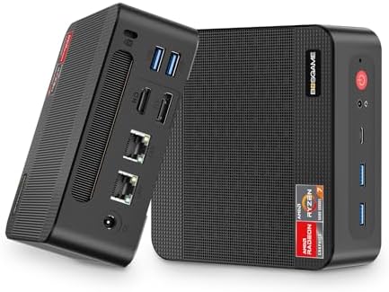 BOSGAME Mini PC P4, Desktop Computers Ryzen 7 5825U PC, Dual LAN Mini Gaming PC,16GB DDR4 RAM, 512GB NVMe SSD, 4K Triple Display, Wi-Fi 6E, Bluetooth 5.2