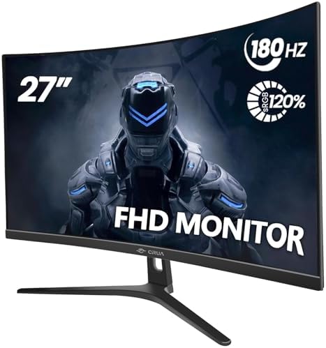 CRUA 34 Inch Curved Gaming Monitor 144HZ, White 21:9 Ultra Wide PC Monitor 1500R WQHD 3440X1440P 120% sRGB Computer Display/VA Panel/PIP& PBP/HDMI2.0 & DP1.4/Tilt Adjustment/Wall Mountable