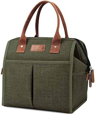 Lunch Bag for Women & Men, Insulated Lunch Box Cooler Tote Bags, Adult Reusable Lunch Boxes with Water Resistant for Work, Travel and Picnic (Grey)