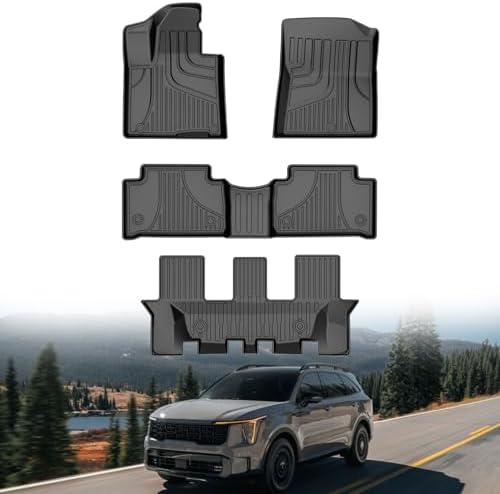 AOMSAZTO Floor Mats & Trunk Mat for 2024 2025 Chevy Equinox EV (Non Fuel),TPE All Weather Protection 2 Rows Car Floor Liners with Cargo Liner for Chevrolet Equinox EV (Non Fuel)