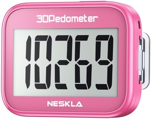 3D Pedometer for Walking, Simple Step Counter with Large Digital Display, Step Tracker with Removable Clip Lanyard, Accurately Track Steps for Men Women Kids Adults Seniors