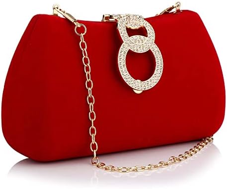 Buric Clutch Purses for Women Fashion Evening Bag Gold Clutch Small Crossbody Bag with Detachable Chain for Party/Wedding