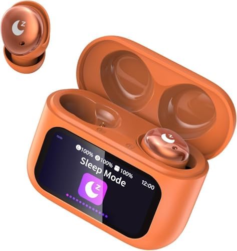 VEKJ Sleep Earbuds, Bluetooth 5.4 Mini Wireless Ear Euds with Multifunctional Touch Screen, 48H Bass Stereo Headphones with Sleep Mode/5 EQ Modes/ENC Noise Cancelling, IPX7 Earphones for iOS Android