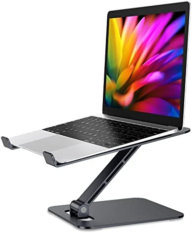 Zewwen Laptop Stand for Desk, Ergonomic Adjustable Foldable Computer Stand with Heat-Vent, Aluminium Alloy Laptop Riser Compatible with MacBook Air, Pro, Dell XPS, Samsung, 10”-16"