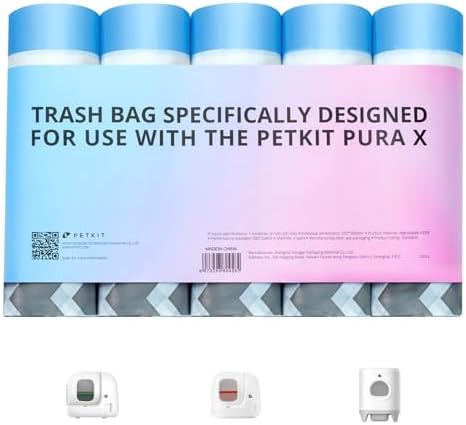 PETKIT PuraX PuraMax Replaced Waste Bags-1 Roll, Portable Cat Litter Waste Receptacles Bags for Self-Cleaning Cat Litter Box