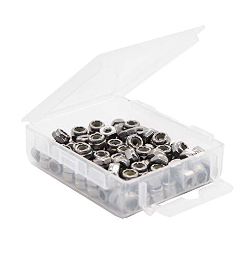 binifiMux 50pcs 1/4-20 Nylon Inserted Self Locking Nuts 304 Stainless Steel