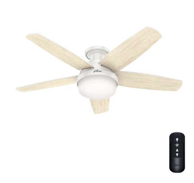 Hunter Avia 48 in. (121.9 cm) Low-profile LED Ceiling Fan - PuriLite