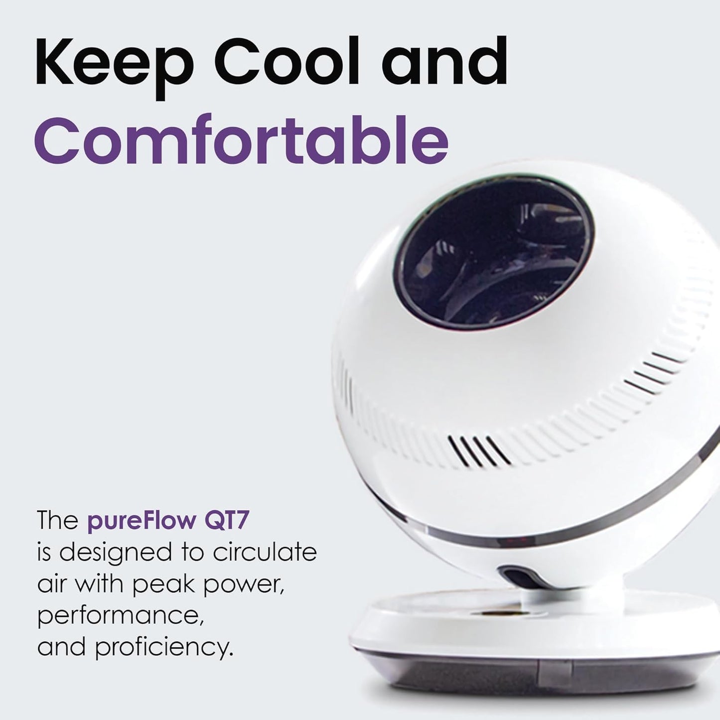 GreenTech Environmental pureFlow QT7 Bladeless Fan - Bedroom, Home, and Office Desk Fan - Adjustable Oscillating Fan with Remote - Powerful Airflow