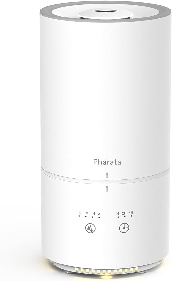 Humidifiers for Bedroom, 1000ML Small Humidifier for Baby & Plants, Portable Top Fill Humidifier Diffuser, with Touch Control, Auto Shut-off, White