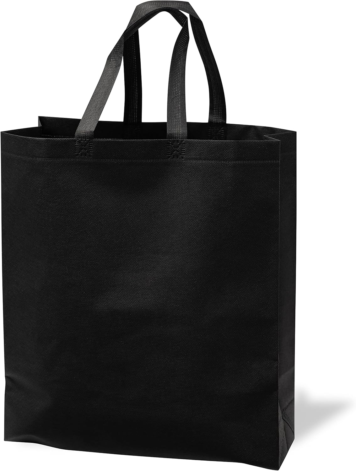 Merangue Reusable Bulk Shopping Bags, Non-Woven, Foldable Grocery Bags, Black, Large, 25 Pack