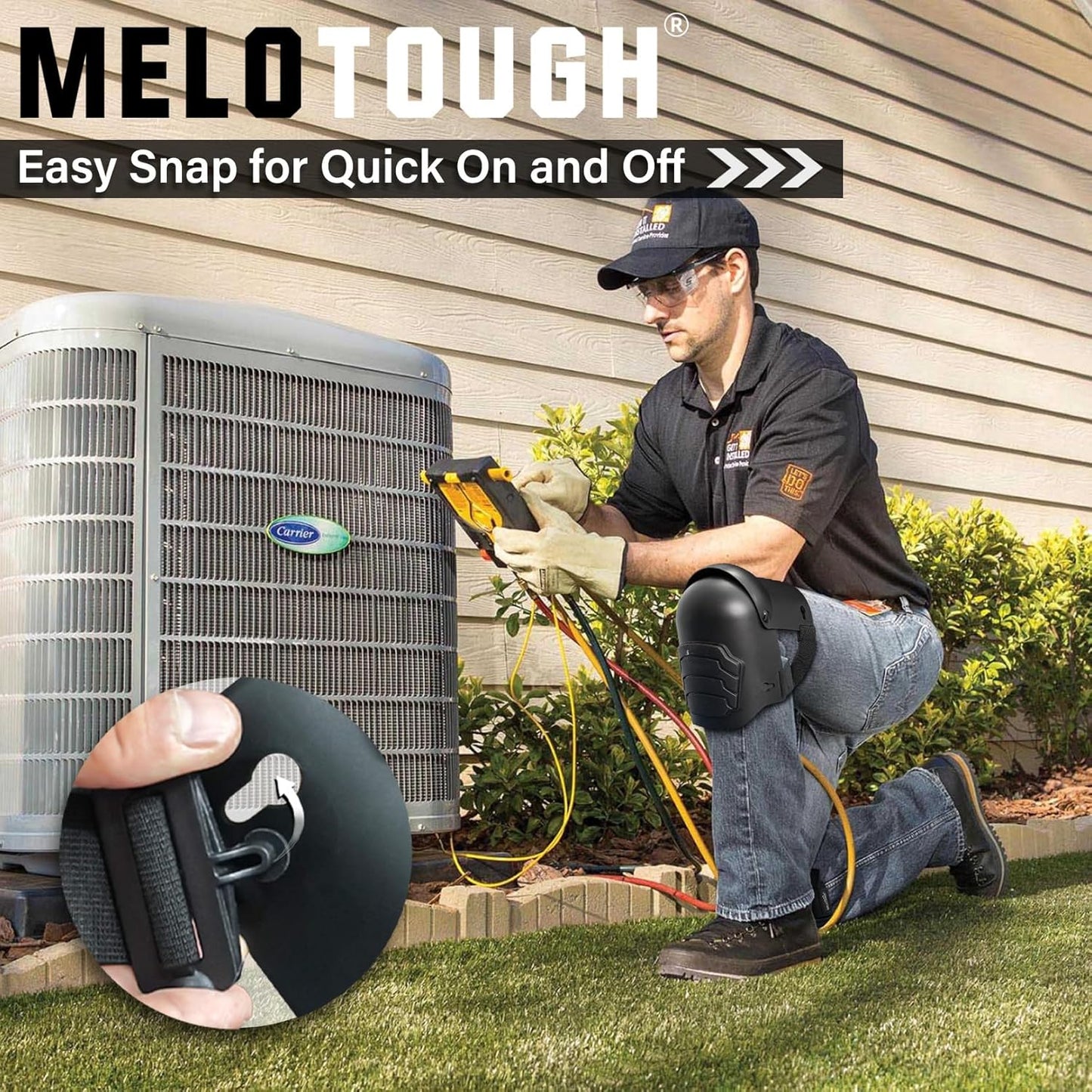 MELOTOUGH Knee Pads for Work,Construction,Flooring,Gardening-Comfortable and Flexible(BLACK)