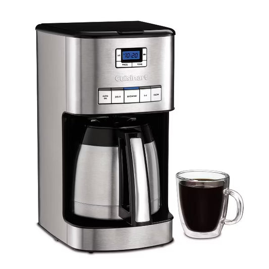 Cuisinart 12-Cup Programmable Coffeemaker - Stainless Steel - DCC-3850TG: Thermal Carafe, LCD Display, Auto Shut-Off - PuriLite