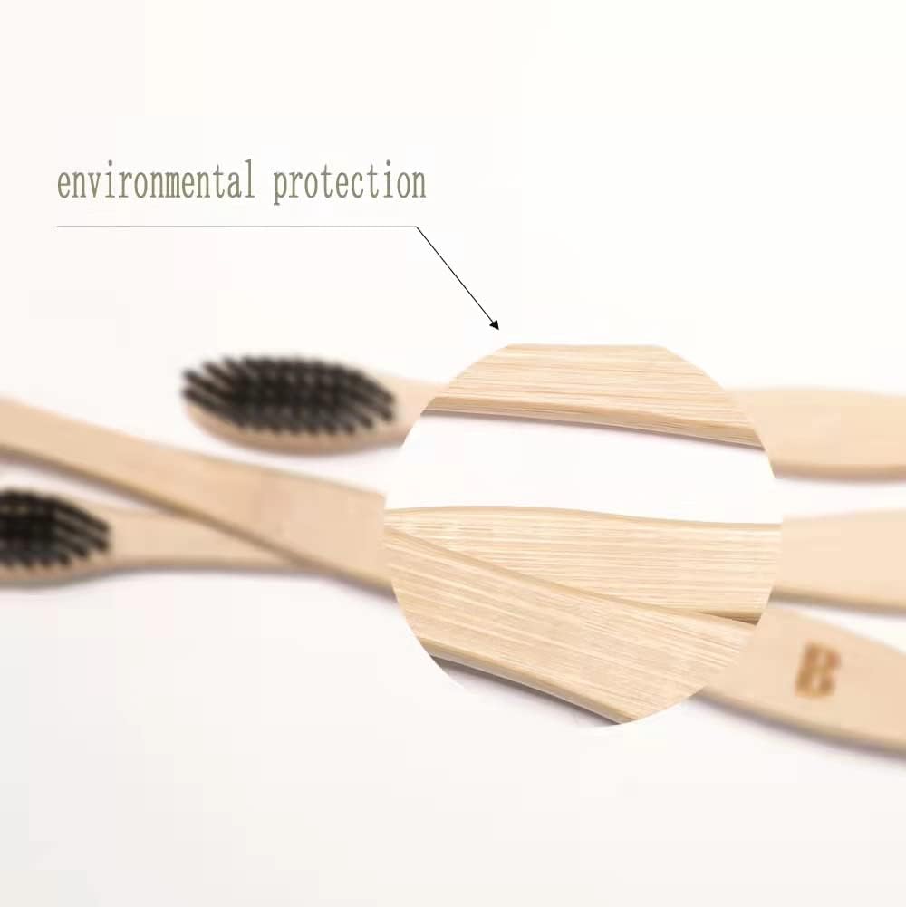 14 Pac Natuaral Green toothbrush bamboo ,biodegradable and soft bristles black