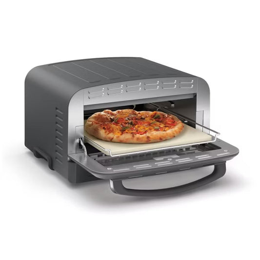 Cuisinart Indoor Metal Pizza Oven Matte Black CPZ-120MB: 1800W, Cool Touch, Freestanding, Includes Stone & Peel - PuriLite